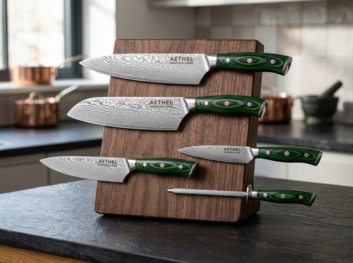 HexClad Essential 6-Piece Japanese Damascus Steel Knife Set