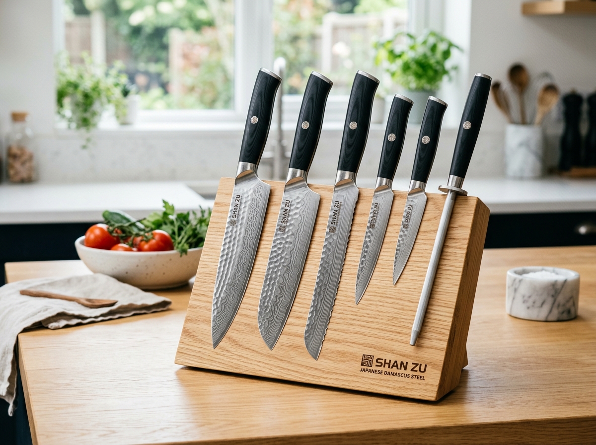 SHAN ZU 67-Layer Japanese Damascus 6-Piece Block Set